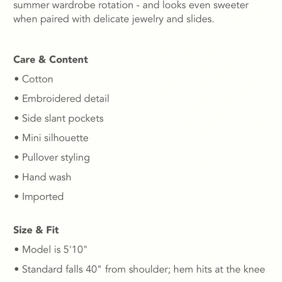 HP - 9/8/23 - Anthropologie Dolly Embroidered Sleeveless Dress - White - S - Picture 5 of 10